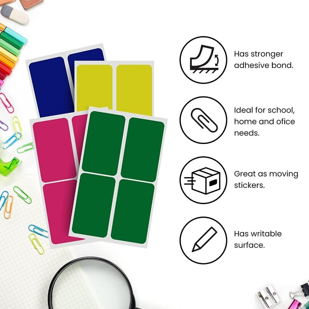 Metallic Sticker Labels - Rectangular Label Stickers, Name Labels for Party and - Picture 7 of 8